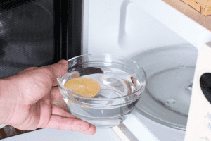 Cleaning the Microwave Using Lemon Water