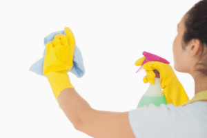 Cleaning office walls