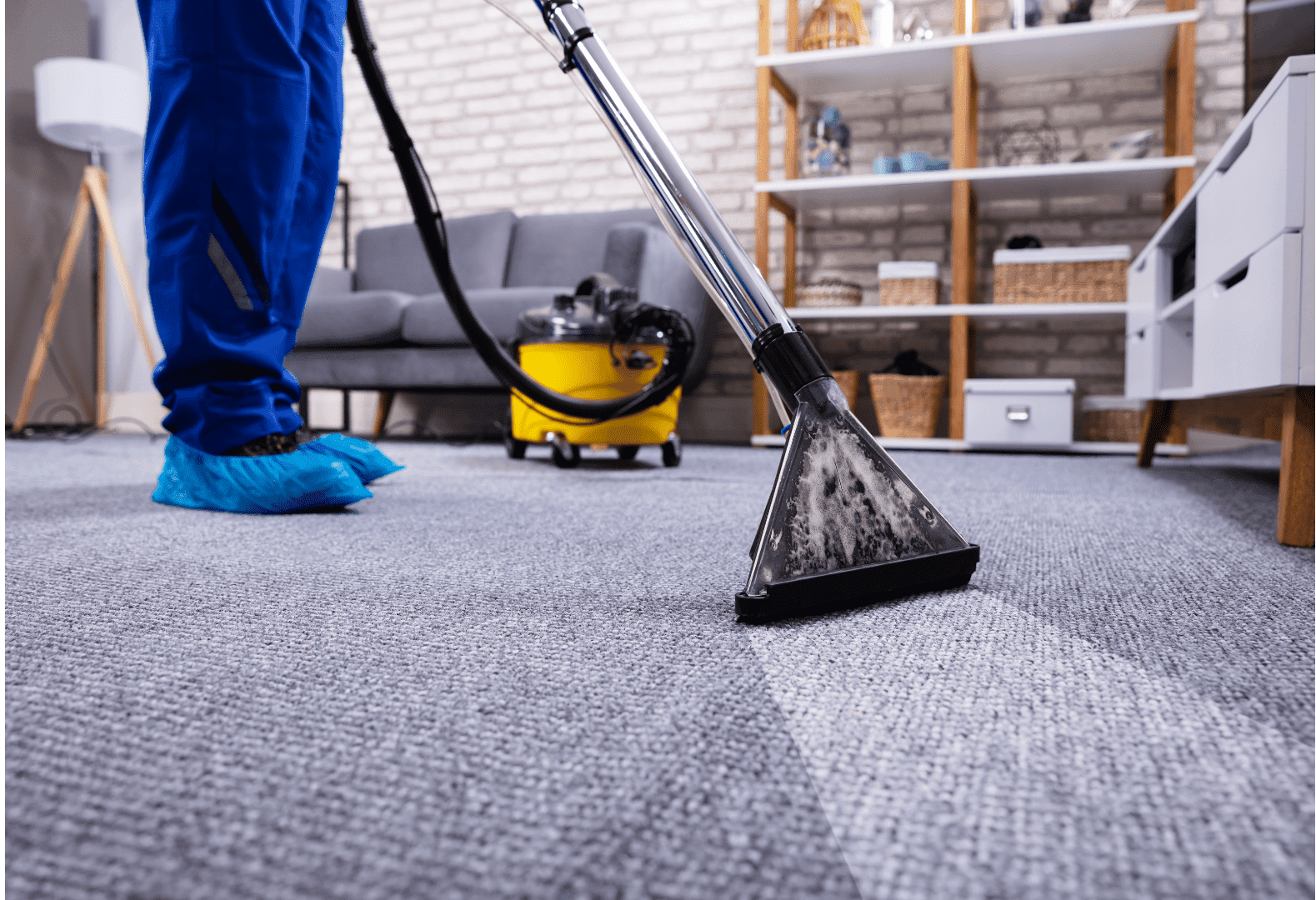 vacuuming office floor