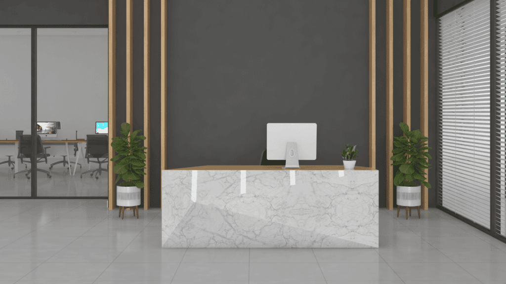 clean reception and front desk in offices
