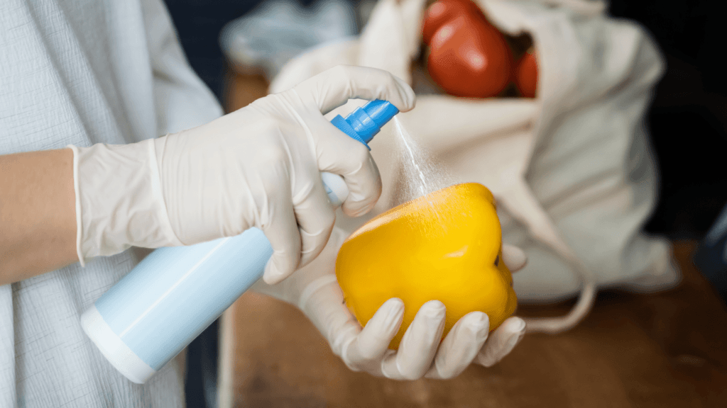 utilizing sanitizers in cleaning food