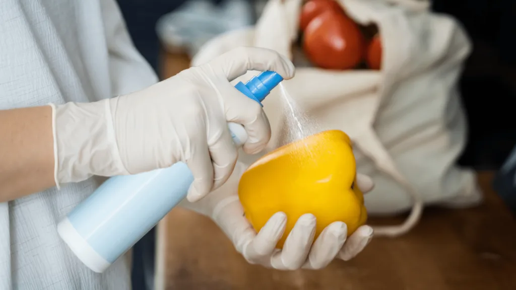 utilizing sanitizers in cleaning food