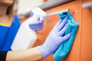 wiping office surfaces