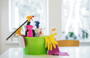 color-coded cleaning materials