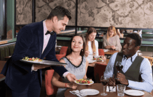 serving restaurant customers