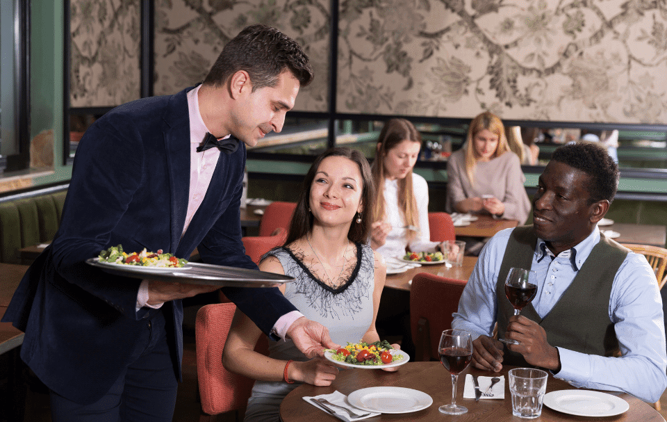 serving restaurant customers