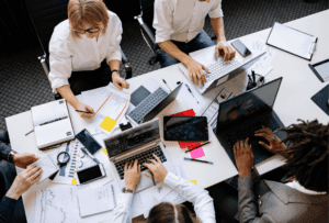 employees working in office