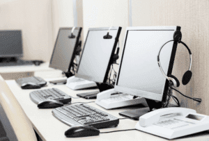 desktops and telephones