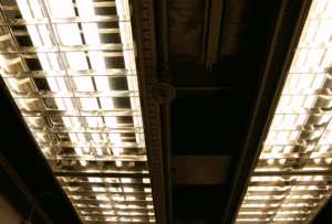 old but functioning office lights