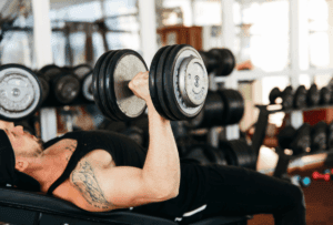 guy doing upper body workout