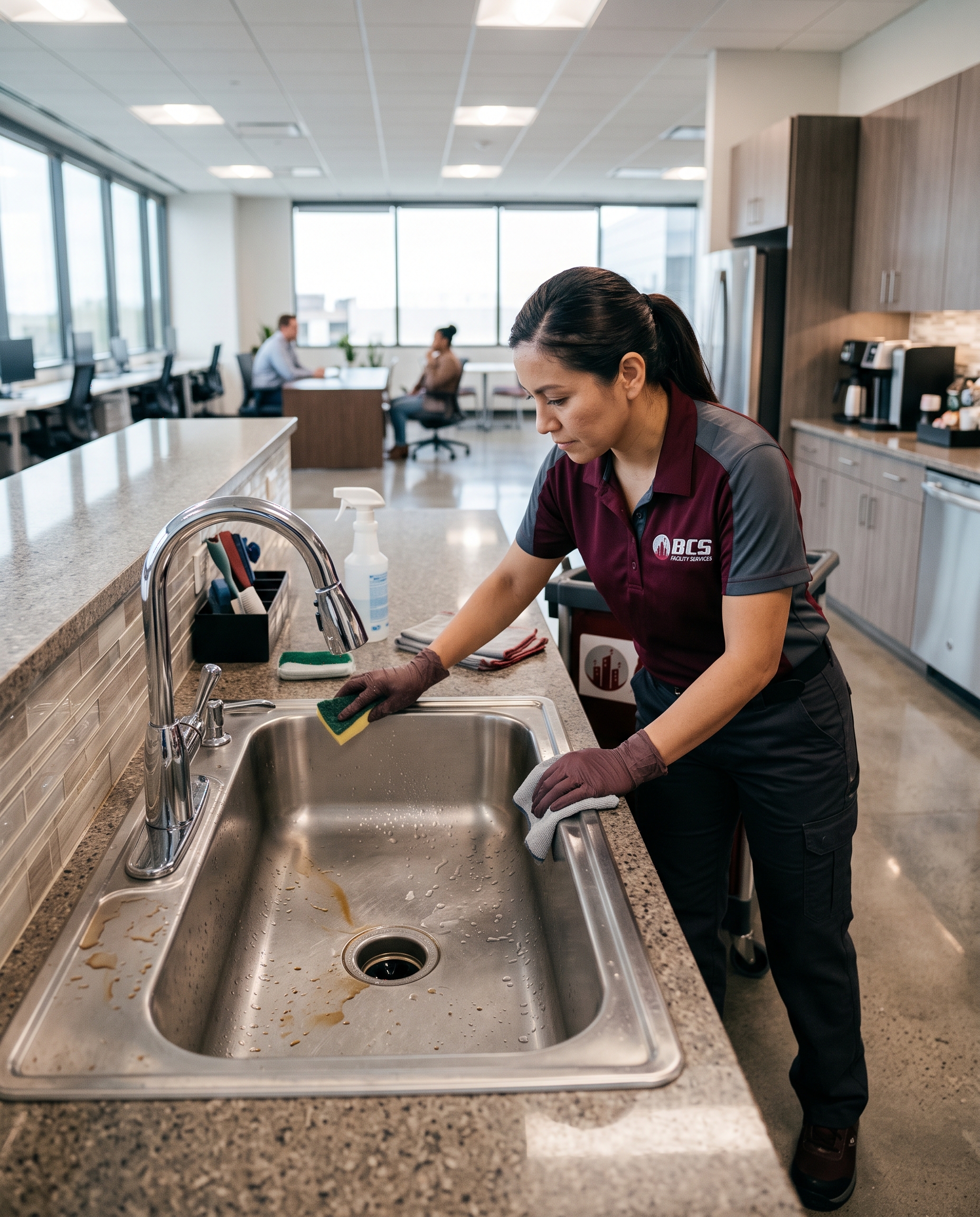 How do we keep our shared office sink clean